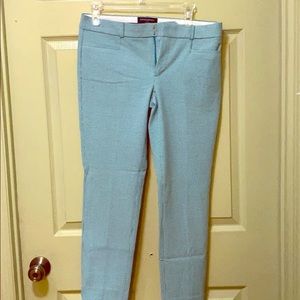 Green and White Grid Patterned Slacks